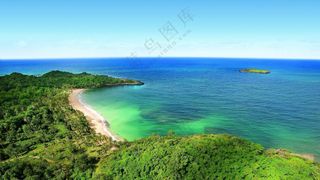 蓝色热带岛海滩美景