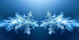 冬季雪花水晶蓝色寒冷小寒大寒大雪摄影图