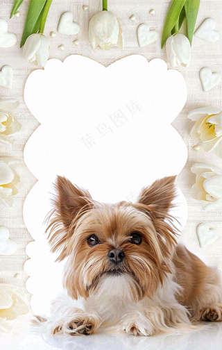 宠物美容院猫狗卡通插画背景