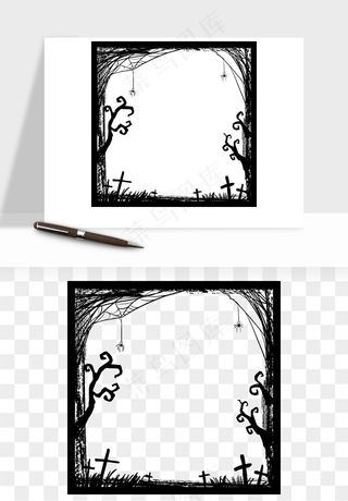 手绘万圣节边框png免抠