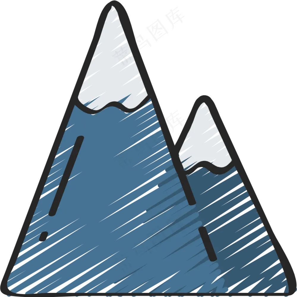山峰 铅笔手绘图标icon