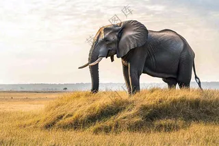 非洲大草原大象动物摄影图