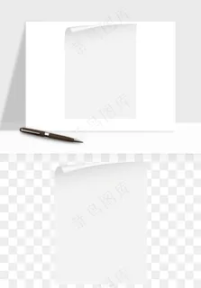 白纸卷边角翻页效果png免抠
