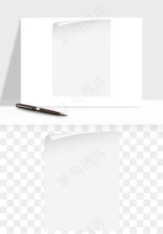白纸卷边角翻页效果png免抠