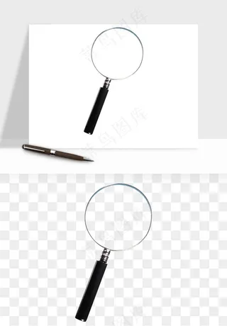 手绘放大镜镜片png免抠
