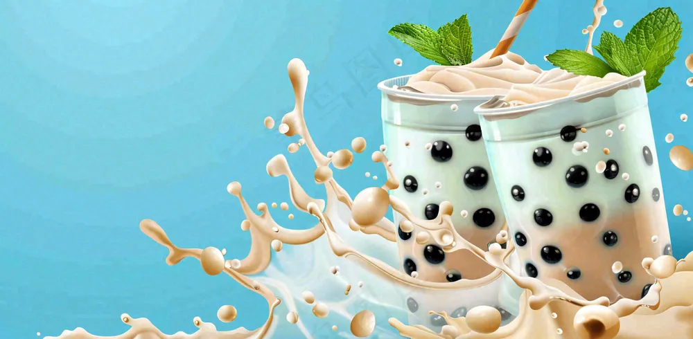 夏日饮品饮料清凉背景