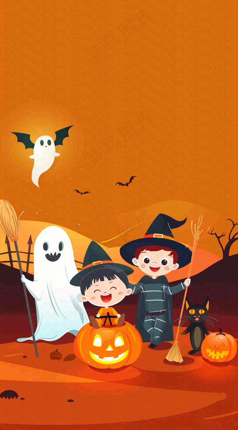 万圣节南瓜灯捣蛋恐怖背景