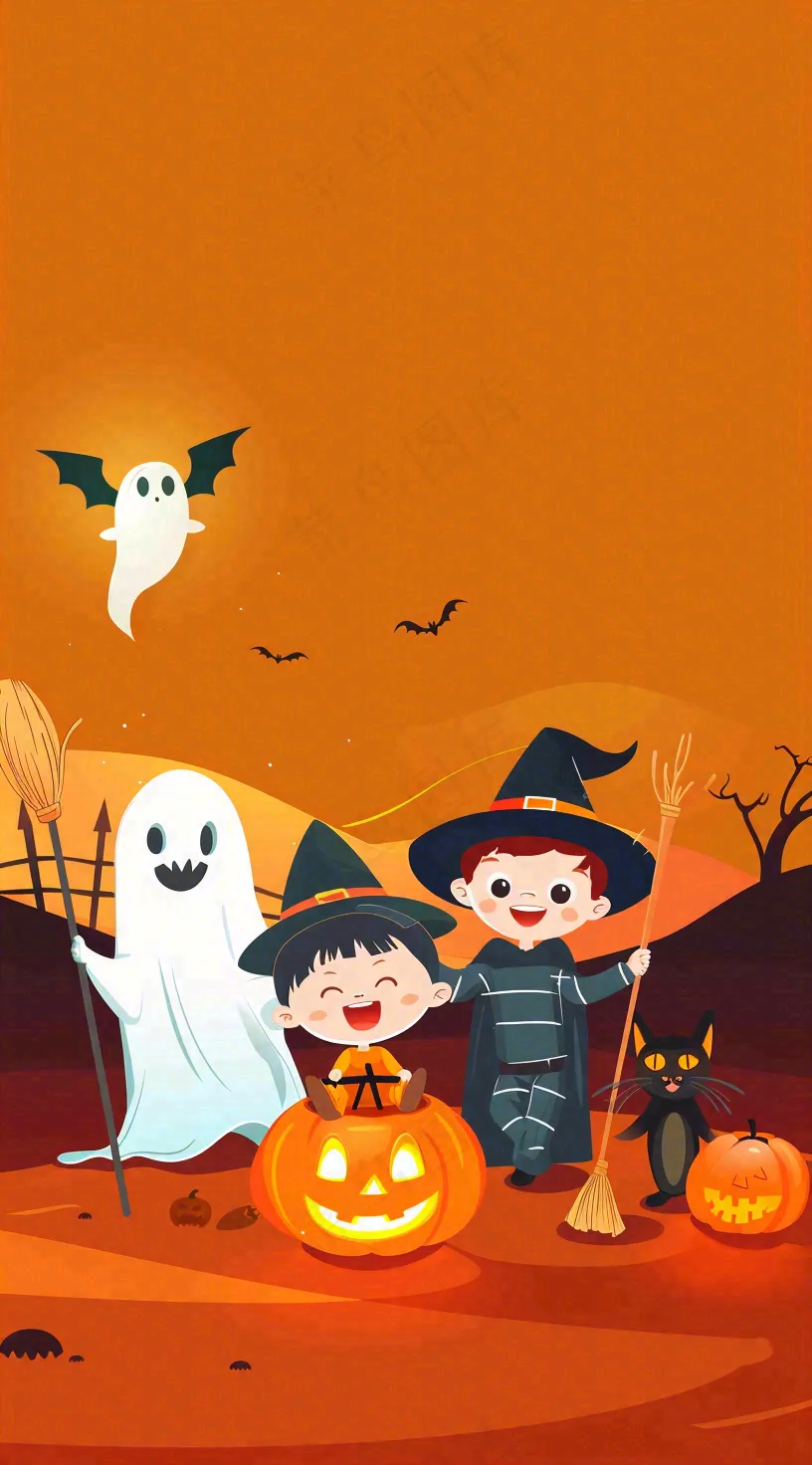 万圣节南瓜灯捣蛋恐怖背景