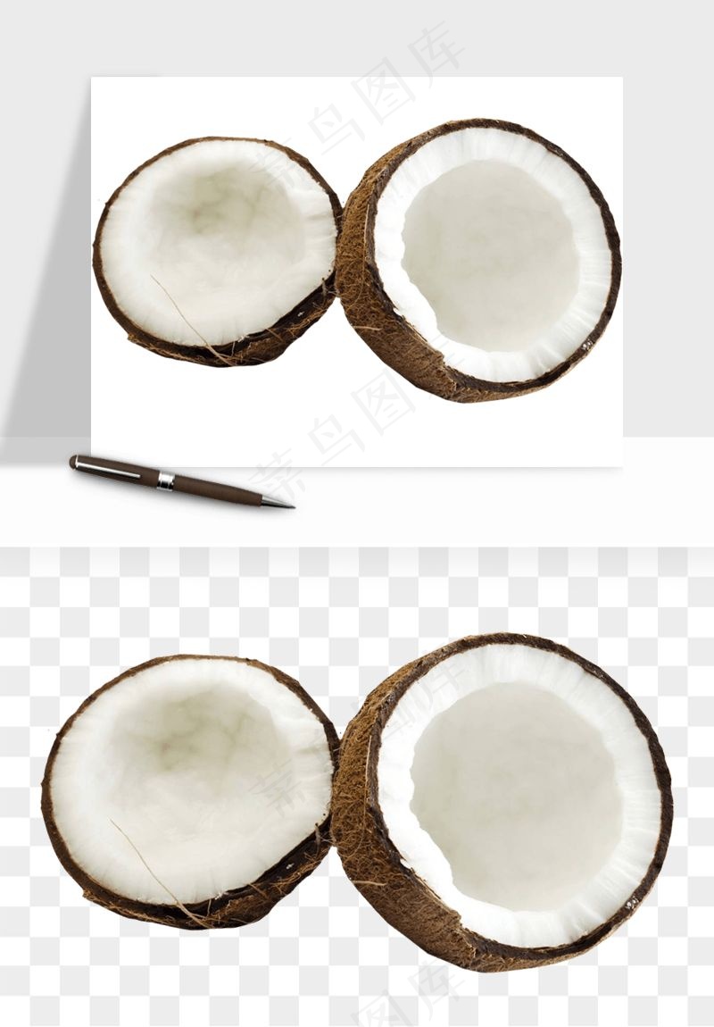 椰子椰果水果png免抠