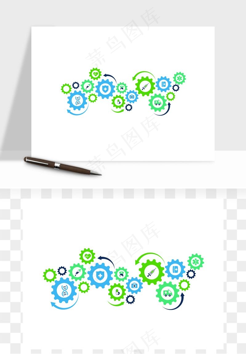 商务科技齿轮组矢量png免抠