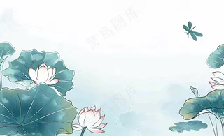 秋天插画风景处暑背景