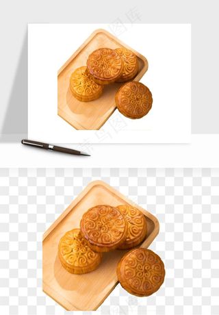 中秋月饼实物png免抠
