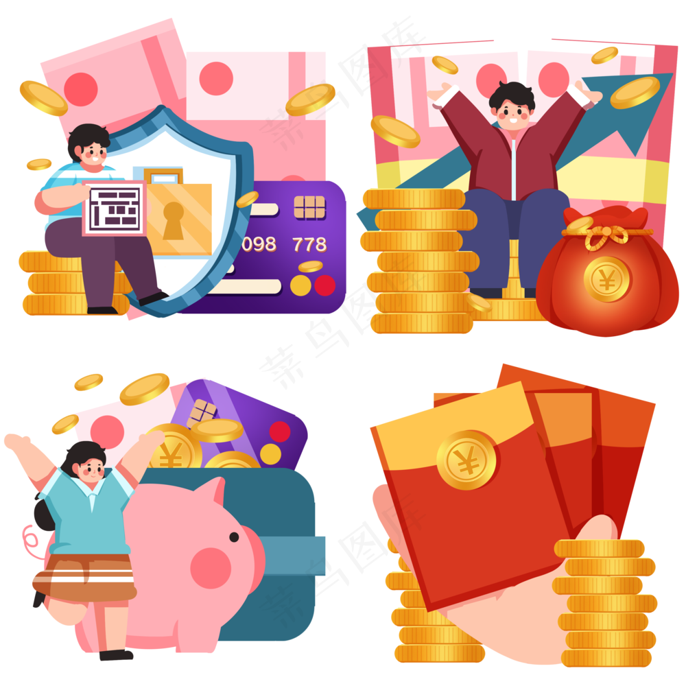 金钱金融理财商务扁平风