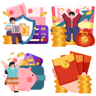 金钱金融理财商务扁平风