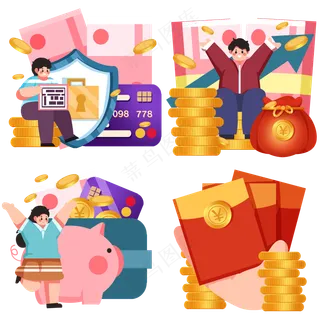 金钱金融理财商务扁平风