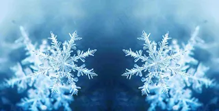 冬季雪花水晶蓝色寒冷小寒大寒大雪摄影图