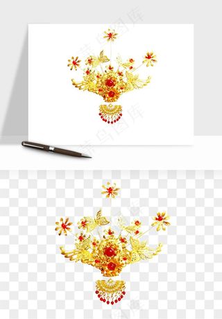 古风发簪头饰配饰png免抠