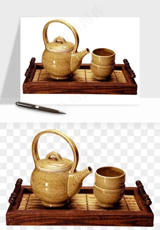 中国风茶壶茶几png免抠图