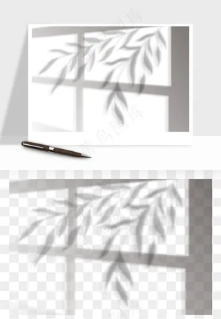 阴影植物窗户投影免抠元素