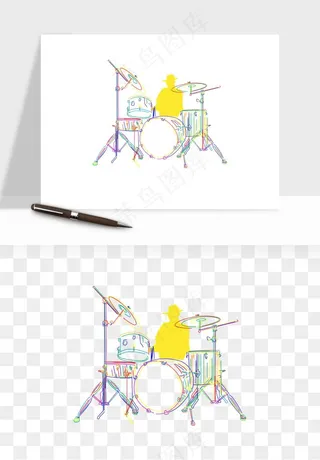 摇滚架子鼓乐器png免抠