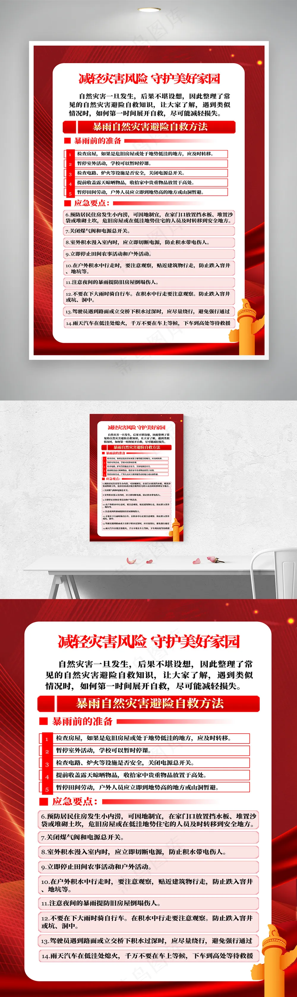 安全生产月自然灾害宣传挂图