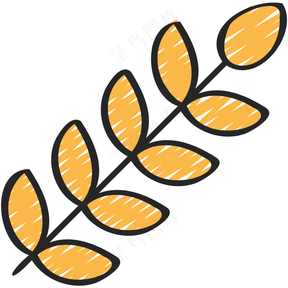 小麦 燕麦 oat 绿色健康食品 铅笔手绘图标icon