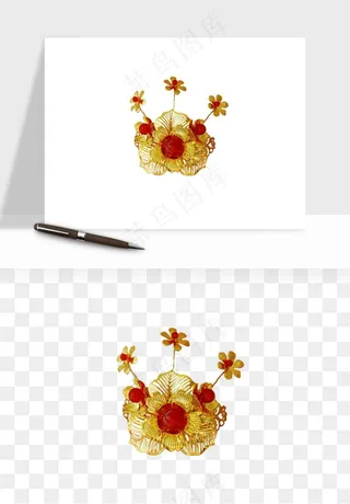 古风发簪头饰配饰png免抠