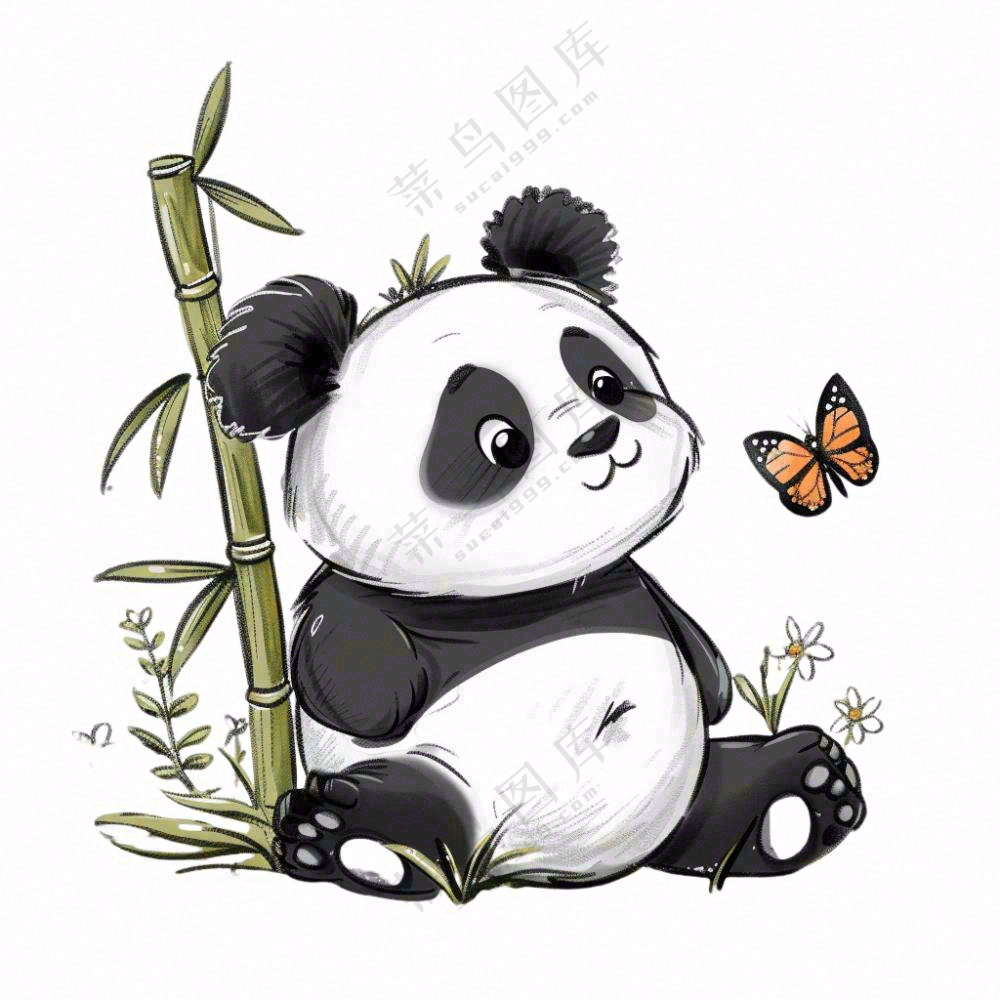 大熊猫国宝动物卡通可爱免抠