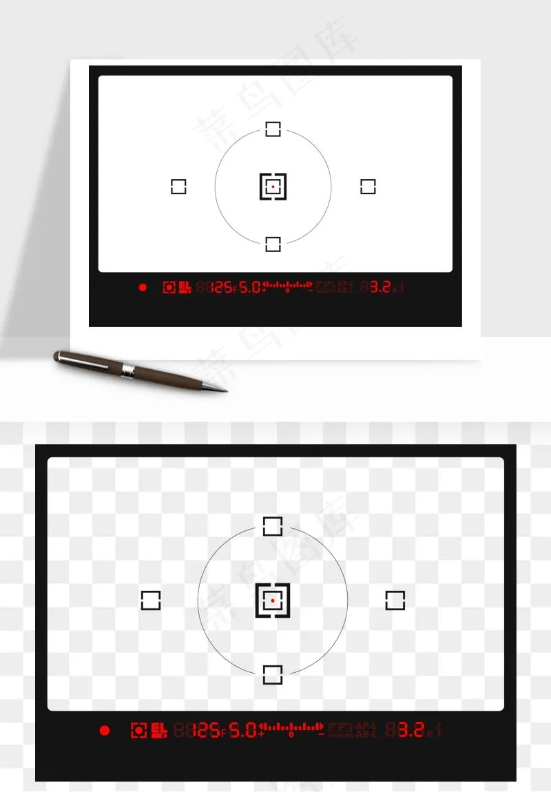 相机取景框屏幕边框png免抠