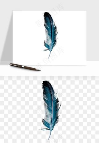 白羽毛漂浮彩色羽毛png免抠
