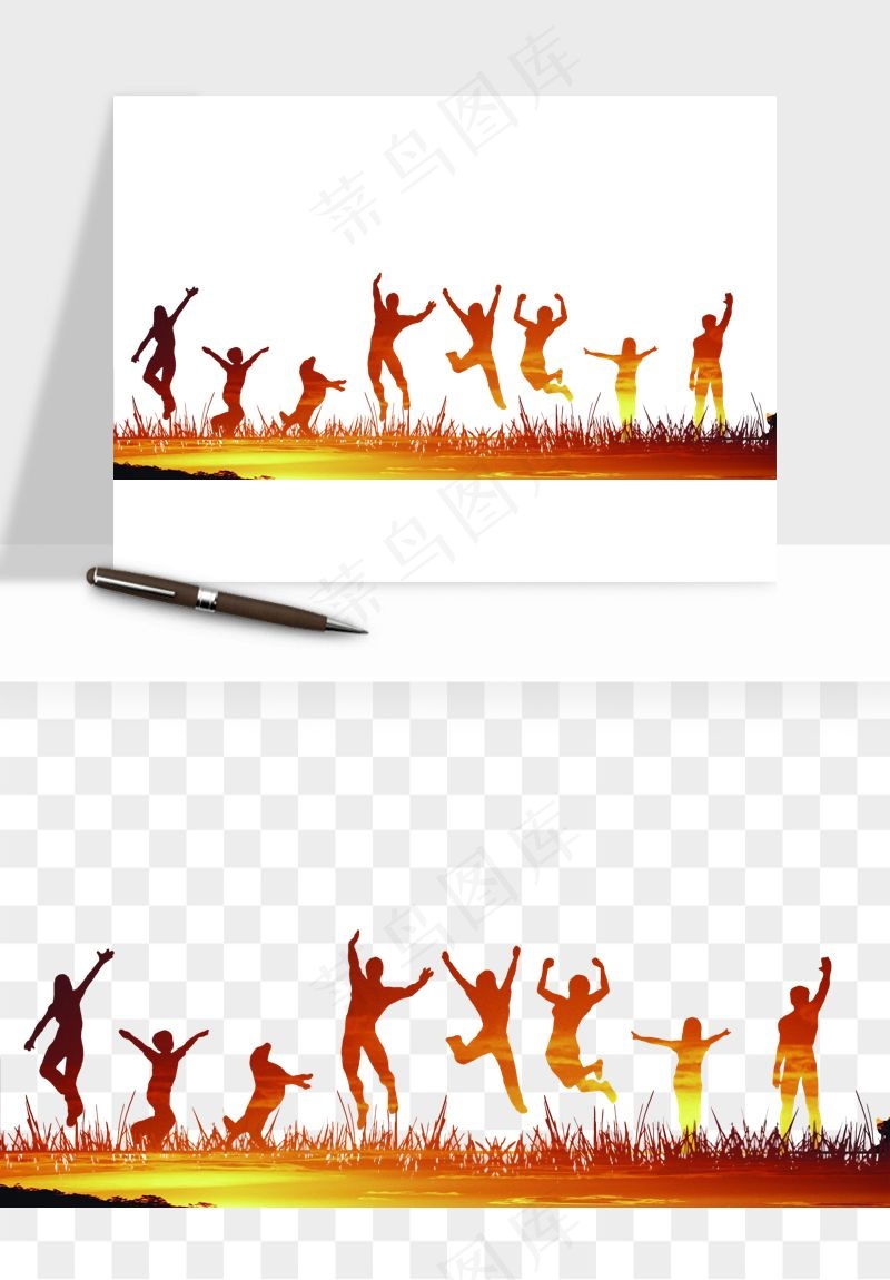 毕业季同学青春人物剪影png免抠