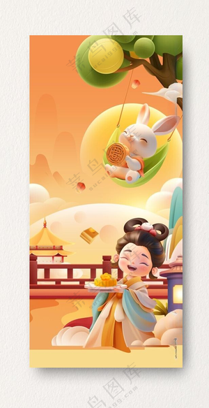 中秋赏月八月十五海报