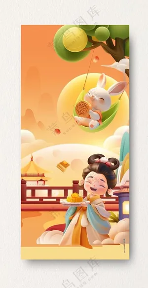 中秋赏月八月十五海报