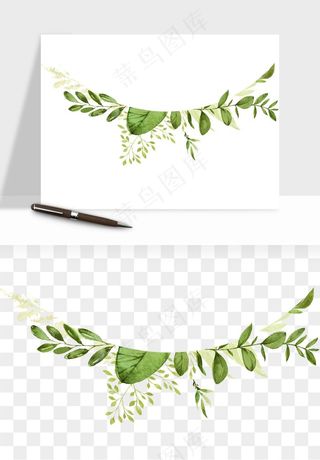 清新手绘植物png免抠