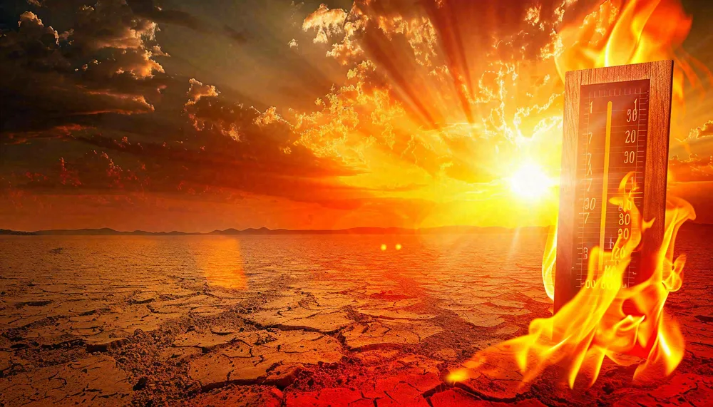 高温预警炎热背景