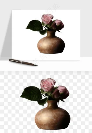 复古鲜花玫瑰png免抠