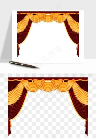 窗帘幕布帷幕png免抠