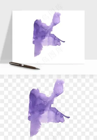 水彩泼墨涂鸦墨迹元素png免抠