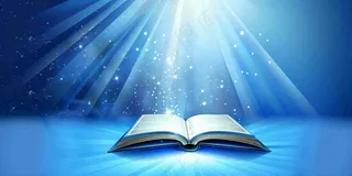 翻开的书本知识海洋阅读教师节蓝色背景