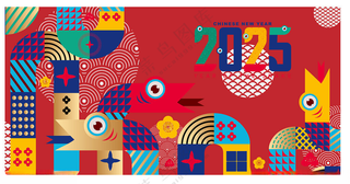 蛇年素材新春设计海报