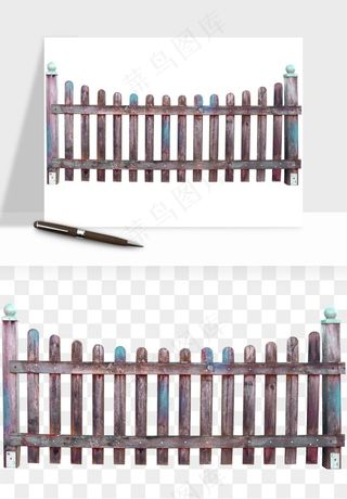 手绘围栏护栏栅栏png免抠