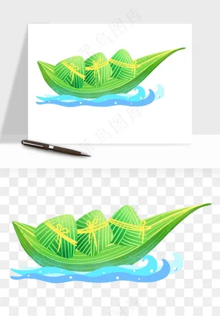 赛龙舟粽子船端午节png免抠
