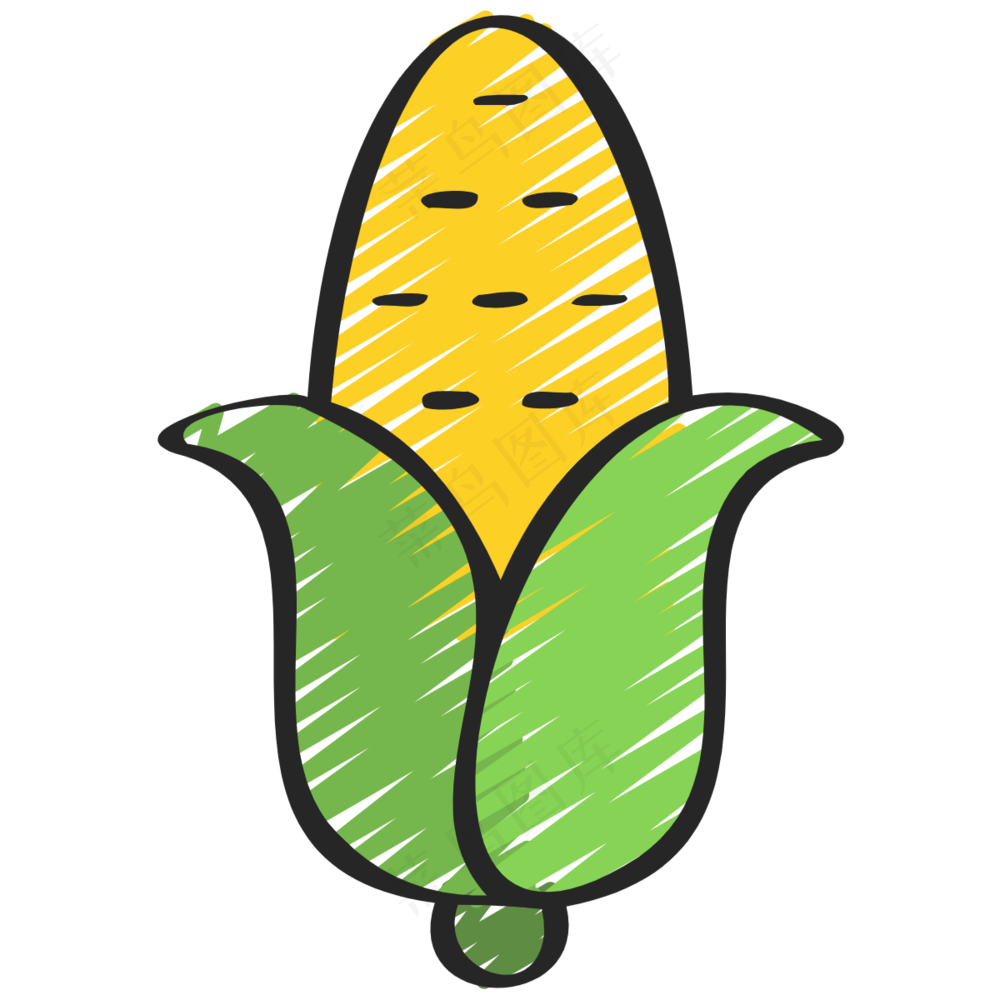 玉米 铅笔手绘图标icon