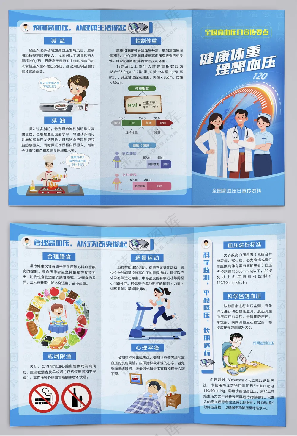 全国高血压日宣传要点三折页