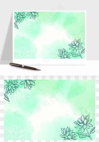 水彩花卉手绘矢量背景