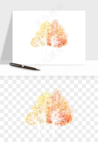 水彩手绘树木png免抠