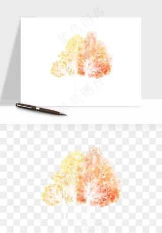 水彩手绘树木png免抠