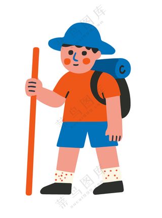 户外主题卡通风旅行人物插图