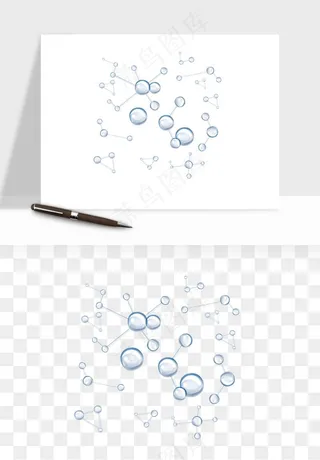 细胞水分子DNA精华成分png免抠