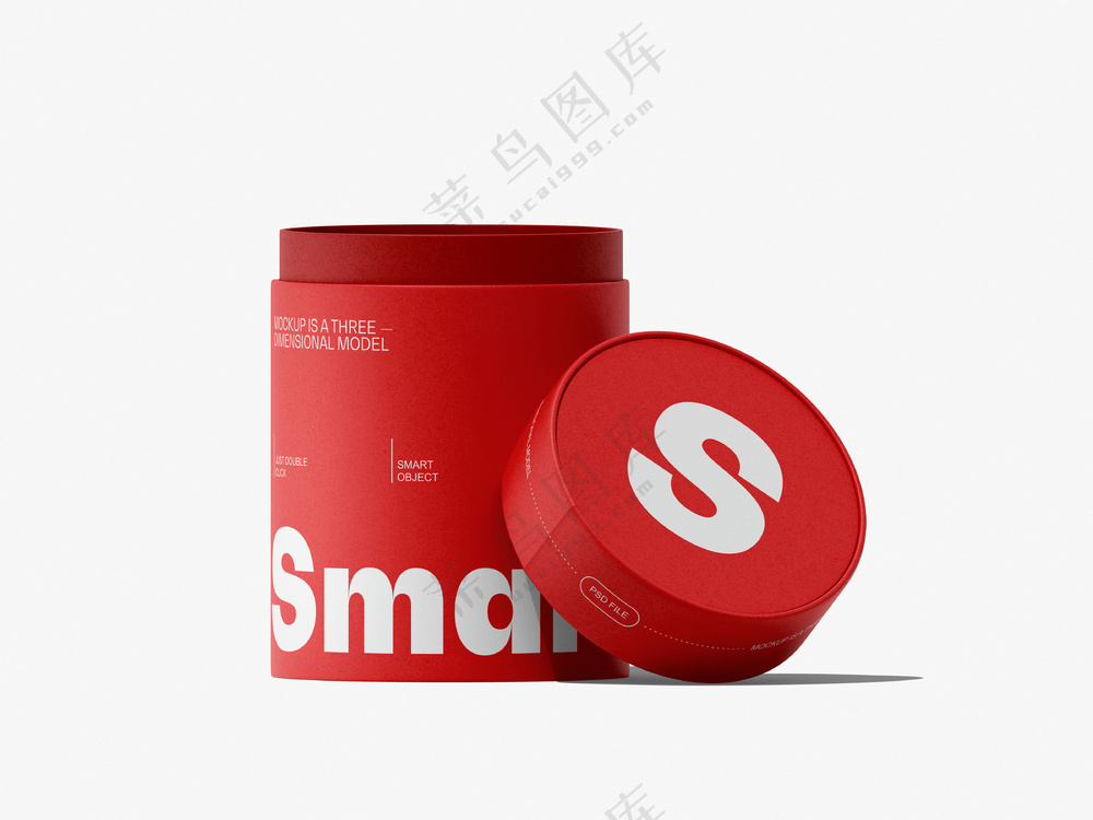 红色高档茶叶牛皮纸罐贴图样机零食包装vi设计展示PS模板-02